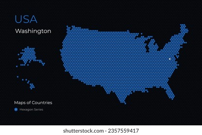 USA  Washington. Maps of Countries. Hexagon Series.
United States of America vector map 