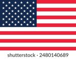 USA waving flag pattern background. Realistic national flag design. Abstract vector template.
