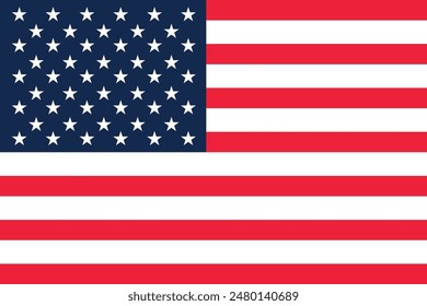 USA waving flag pattern background. Realistic national flag design. Abstract vector template.