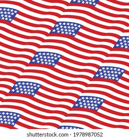 USA wavy flag landscape background