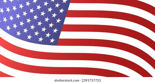 USA web banner. United States national flag vector background. American patriotic rectangular horizontal banner.