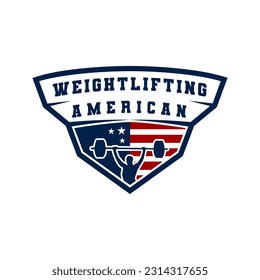 USA weightlifting sport vector illustration logo design