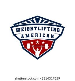 USA weightlifting sport vector illustration logo design