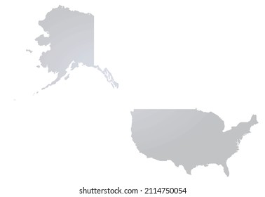 Mapa gris de EEUU (con Alaska). ilustración vectorial