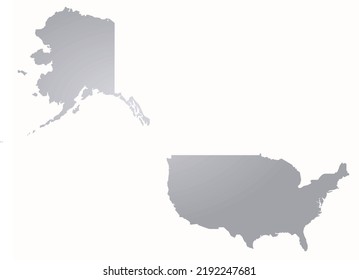 USA (with Alaska) grey map. vector illustration