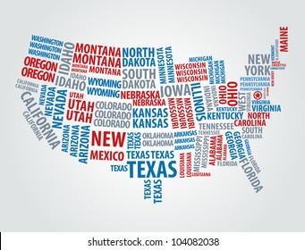 USA Word Cloud Map