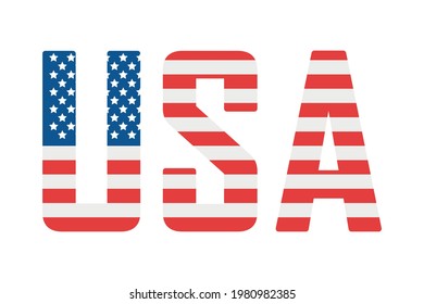 usa word with usa flag design