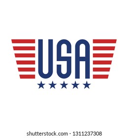 A USA wordmark in vector format with stars and stripes.