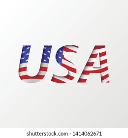 The USA writing. Paper, shadows. US