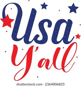 USA Y'all Vector Art Design