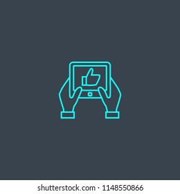usability concept blue line icon. Simple thin element on dark background. usability concept outline symbol design from Online Business set. Can be used for web and mobile UI/UX