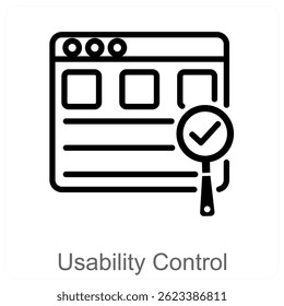 Usability Control vector icon concept design