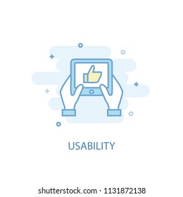 Usability Line Trendy Icon. Simple Line, Colored Illustration. Usability Symbol Flat Design From Online Business Set. Can Be Used For UI/UX