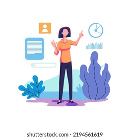 Diseño de ilustración de estilo plano de prueba de uso