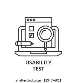 Usability test line icon concept. Usability test vector linear illustration, symbol, sign