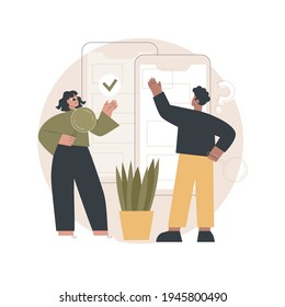 Usability testing abstract concept vector illustration. User experience test, website usability, software development, testing service, web page element, menu bar, UI design abstract metaphor.