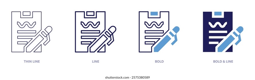 Usability testing icon in 4 different styles. Thin Line, Line, Bold, and Bold Line. Duotone style. Editable stroke.