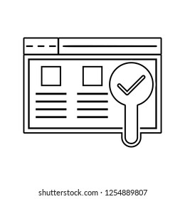 usability testing icon. Element of cyber security for mobile concept and web apps icon. Thin line icon for website design and development, app development