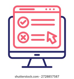Ilustración vectorial de estilo de color de línea de ícono de prueba de usabilidad