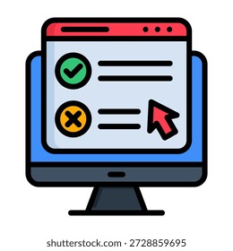 Ícone de teste de usabilidade Lineal Color Style Vetor Illustration