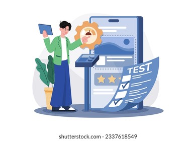 Usability Testing Illustration concept on white background