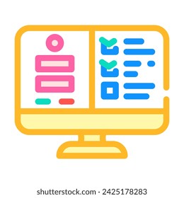 usability testing ux ui design color icon vector. usability testing ux ui design sign. isolated symbol illustration