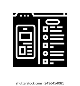 usability testing ux ui design glyph icon vector. usability testing ux ui design sign. isolated symbol illustration