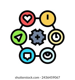 usabilidad ux ui diseño color icono vector. usabilidad ux ui diseño signo. símbolo aislado ilustración