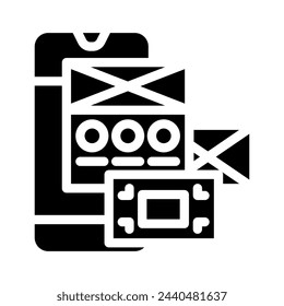 usabilidad ux ui diseño glifo icono vector. usabilidad ux ui diseño signo. símbolo aislado ilustración