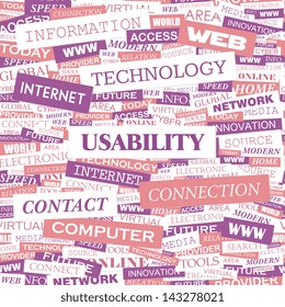 USABILITY. Word cloud concept illustration. 