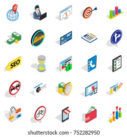 Usable icons set. Isometric set of 25 usable vector icons for web isolated on white background