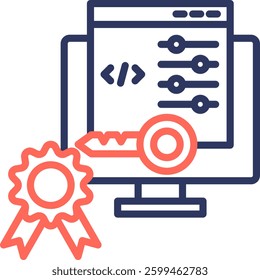 Usage Agreements Icon Line Color Vector Illustration