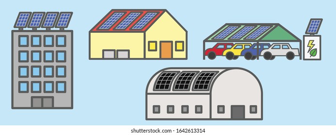 Usage examples of solar rooftop installation