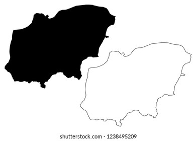 Usak (Provinces of the Republic of Turkey) map vector illustration, scribble sketch Uşak ili map