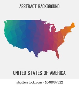 USA,United States of America map in geometric polygonal,mosaic style.Abstract tessellation,modern design background,low poly. Geometric cover, mockup. Vector illustration.
