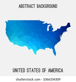 USA,United States of America map in geometric polygonal,mosaic style.Abstract tessellation,modern design background,low poly. Geometric cover, mockup. Vector illustration.