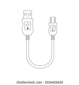 USB 2.0 phone charger cable sketch