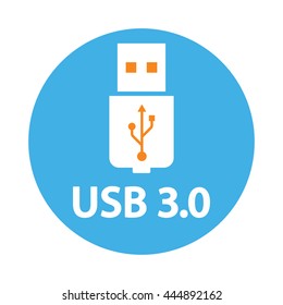 usb 3.0 icon transparent circle on white background