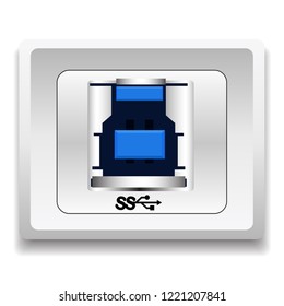 USB 3.0 Socket Icon graphic vector