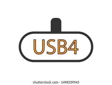 Usb 4 vector icon, technology sign