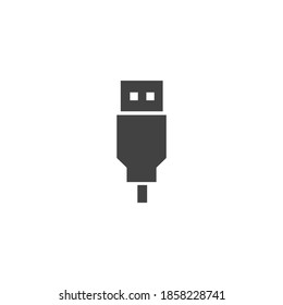 Usb Adapter Cable Charging Plug Icon Isolated on White Background Vector Graphic
