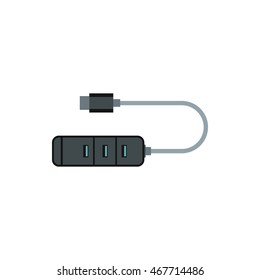 USB adapter connectors icon in flat style on a white background