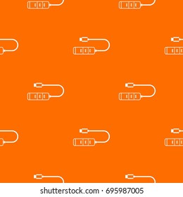 USB adapter connectors pattern repeat seamless in orange color for any design. Vector geometric illustration