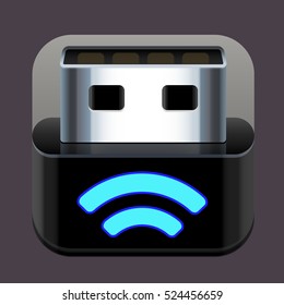 USB App icon - vector