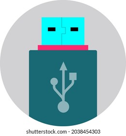 USB avatar. Isolated characters illustration.