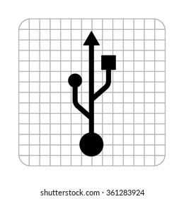 usb  - black vector icon