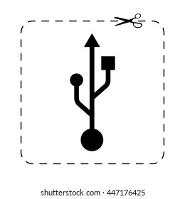 usb  - black vector icon