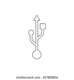usb  - black vector icon