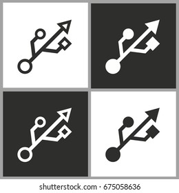 Usb - black and white vector icons for graphic and web design.