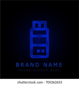 Usb blue chromium metallic logo
